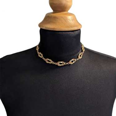 Mid Century Bi Color Knots Necklace