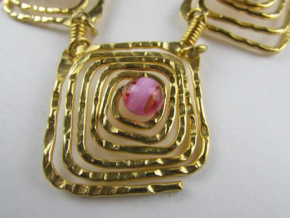 Gold Tone Coiled Wire Necklace - image 7