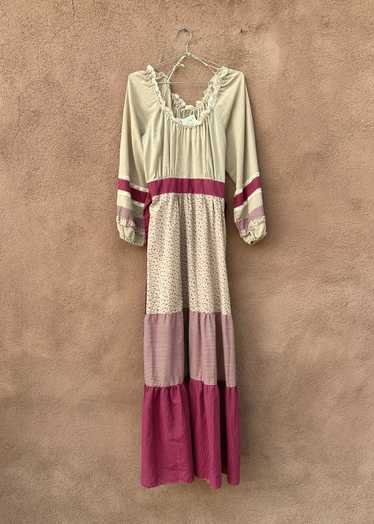 Taupe Prairie Dress with Neckline Ruffles - image 1