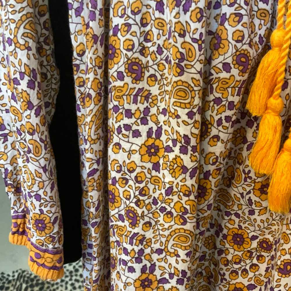 Cotton Gold and Purple 60’s Hippie Made in India … - image 4