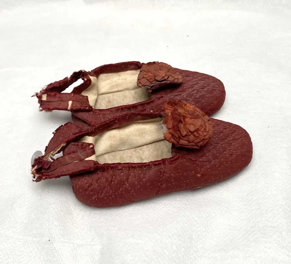 Rare Antique Victorian Silk  Baby  Shoes - image 2