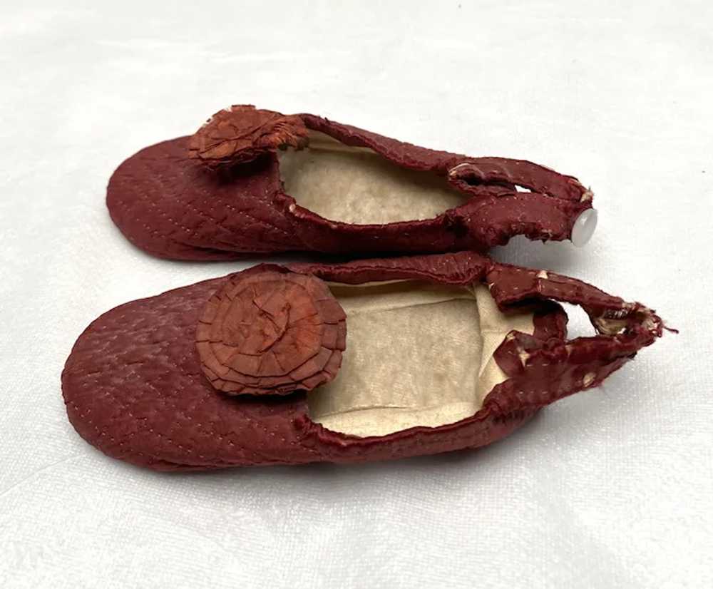 Rare Antique Victorian Silk  Baby  Shoes - image 3