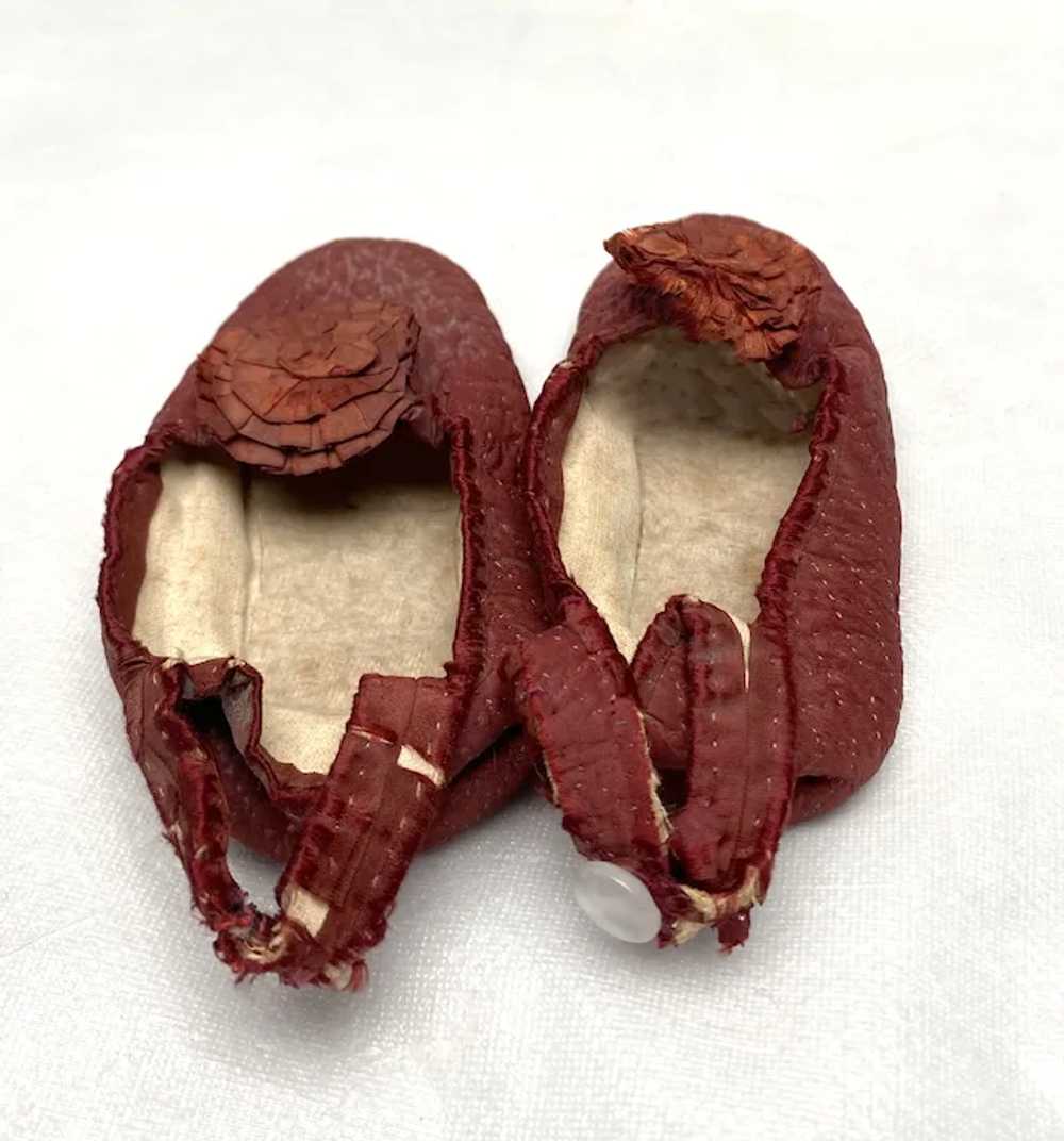 Rare Antique Victorian Silk  Baby  Shoes - image 4