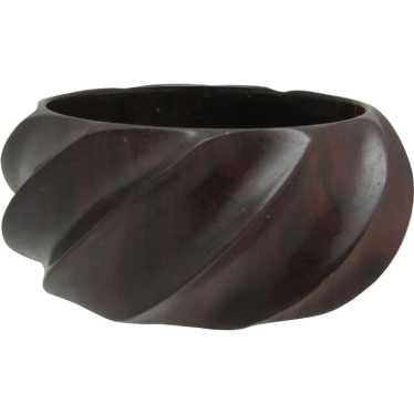 Carved and Polished Natural Red Wood Bangle
