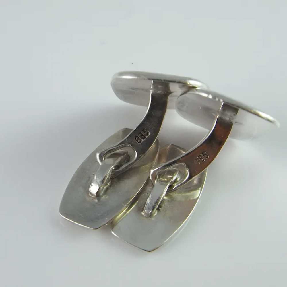 Art Deco Antique Hammered Silver Cuff Links 1920s… - image 10