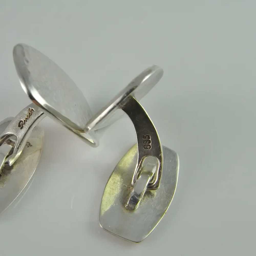 Art Deco Antique Hammered Silver Cuff Links 1920s… - image 8