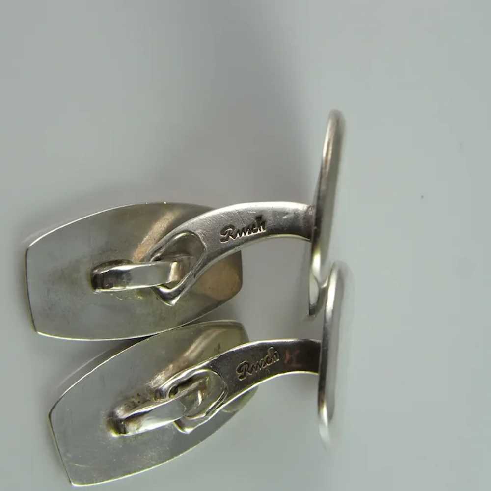 Art Deco Antique Hammered Silver Cuff Links 1920s… - image 9