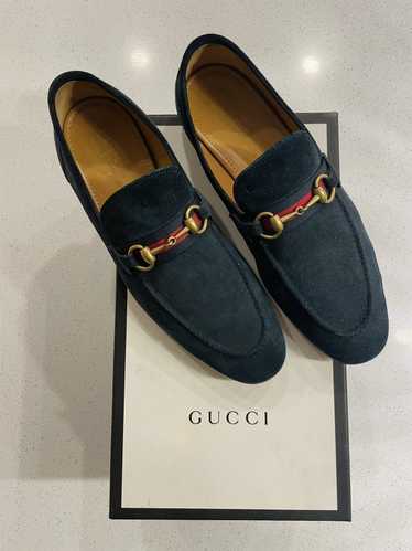 Gucci Gucci Blue Suede Leather Loafers Lightly Use