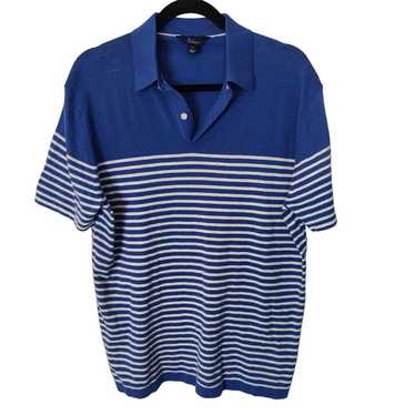 Boden Boden Mens L Blue White Striped Cotton Linen