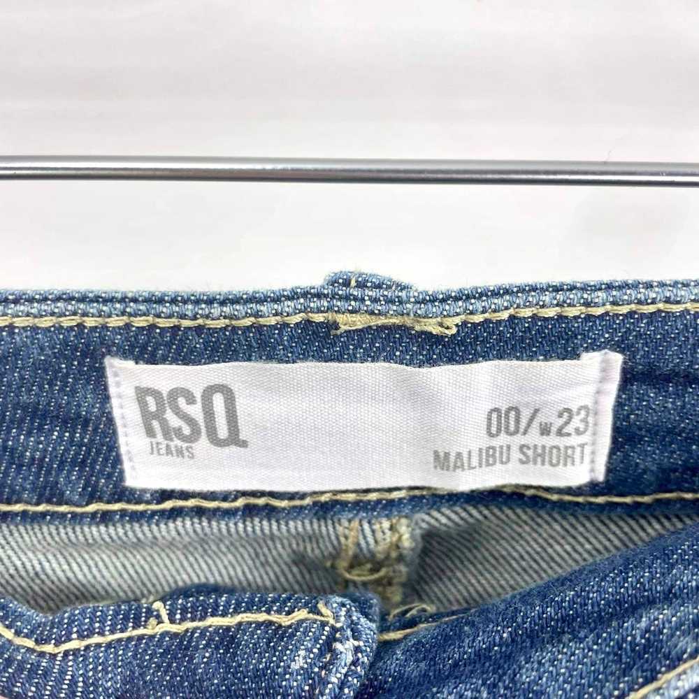 Rsq RSQ Blue Midwash Distressed Rolled Hem Denim … - image 3