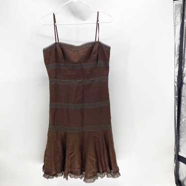 Maggy London Vintage Maggy London Brown Linen Dre… - image 1