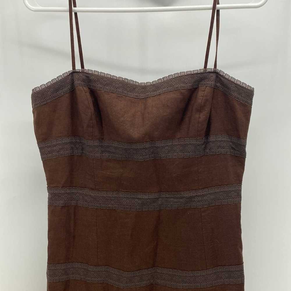 Maggy London Vintage Maggy London Brown Linen Dre… - image 2