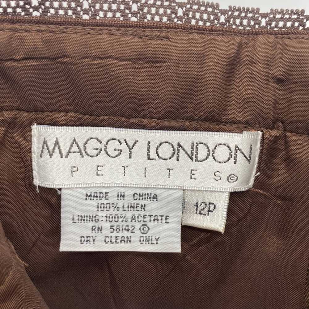 Maggy London Vintage Maggy London Brown Linen Dre… - image 6