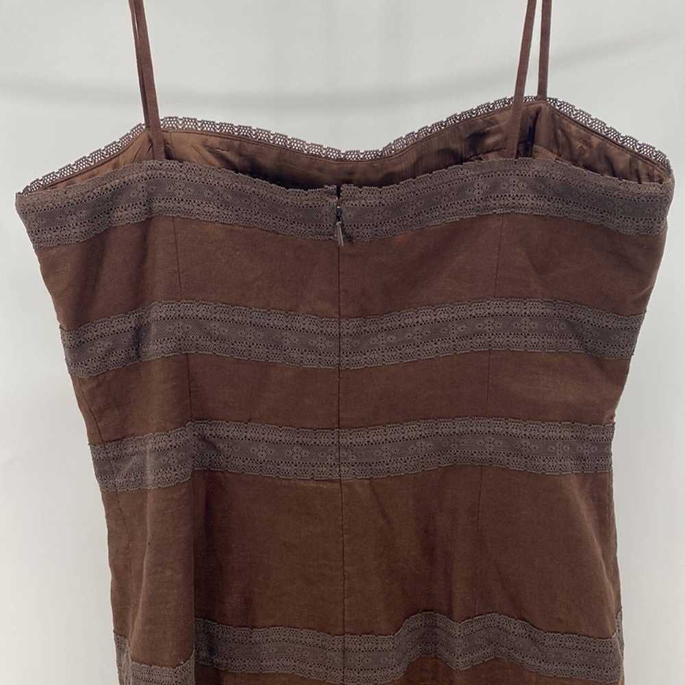 Maggy London Vintage Maggy London Brown Linen Dre… - image 8