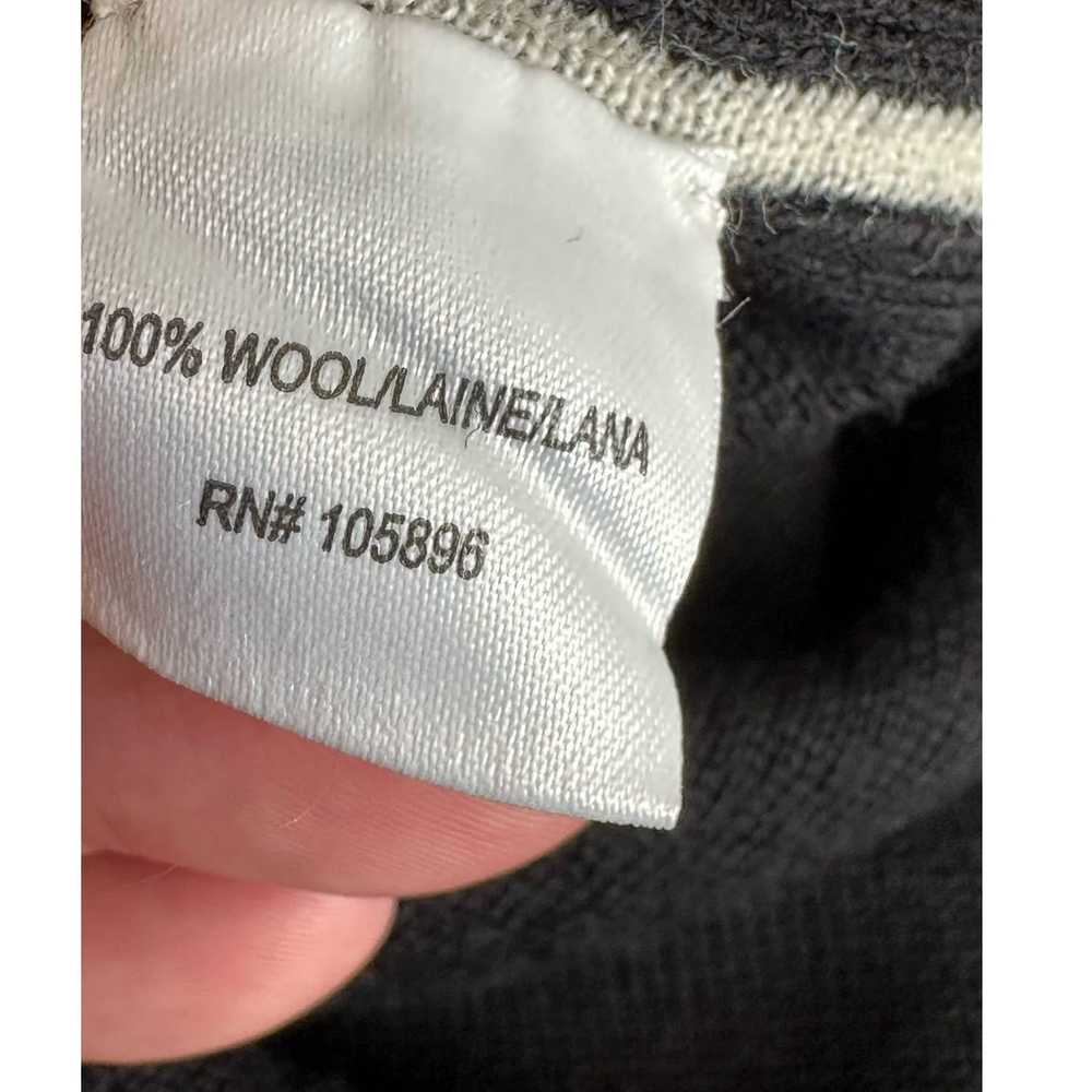 Worthington Worth black wool with cream trim swea… - image 6