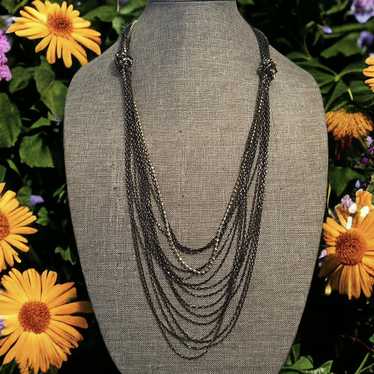 Other Long multi chain layered knotted necklace