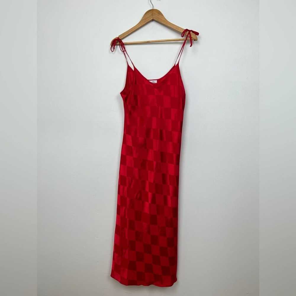 Dior Vintage Christian Dior Checkered Red Slip Dr… - image 1