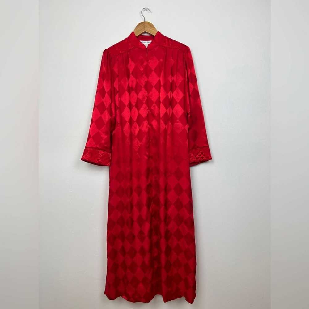 Dior Vintage Christian Dior Checkered Red Slip Dr… - image 2