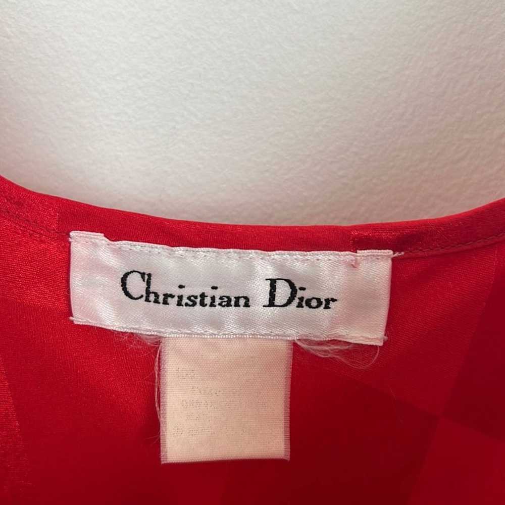 Dior Vintage Christian Dior Checkered Red Slip Dr… - image 5