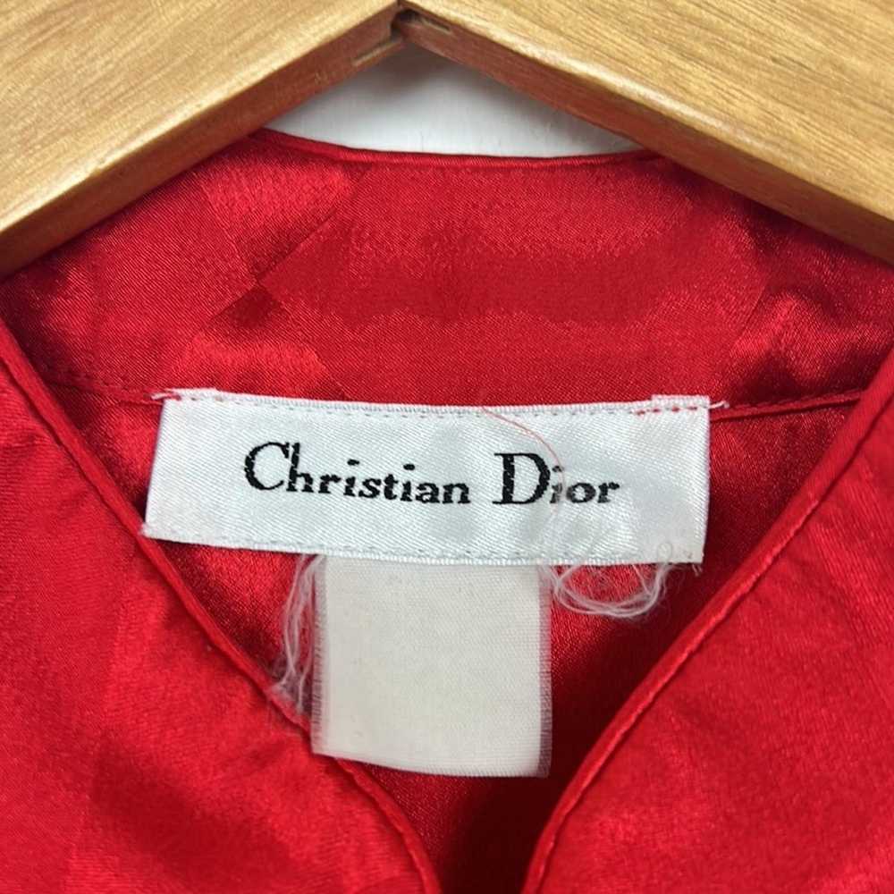 Dior Vintage Christian Dior Checkered Red Slip Dr… - image 7