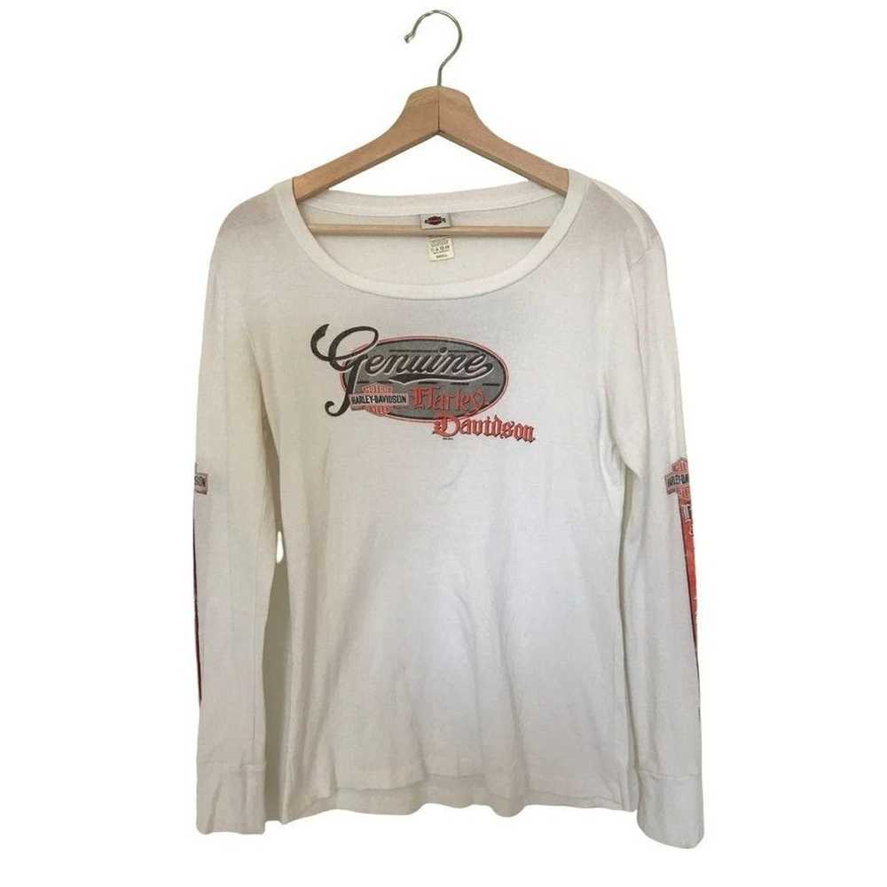 Harley Davidson HARLEY DAVIDSON White Long Sleeve… - image 1