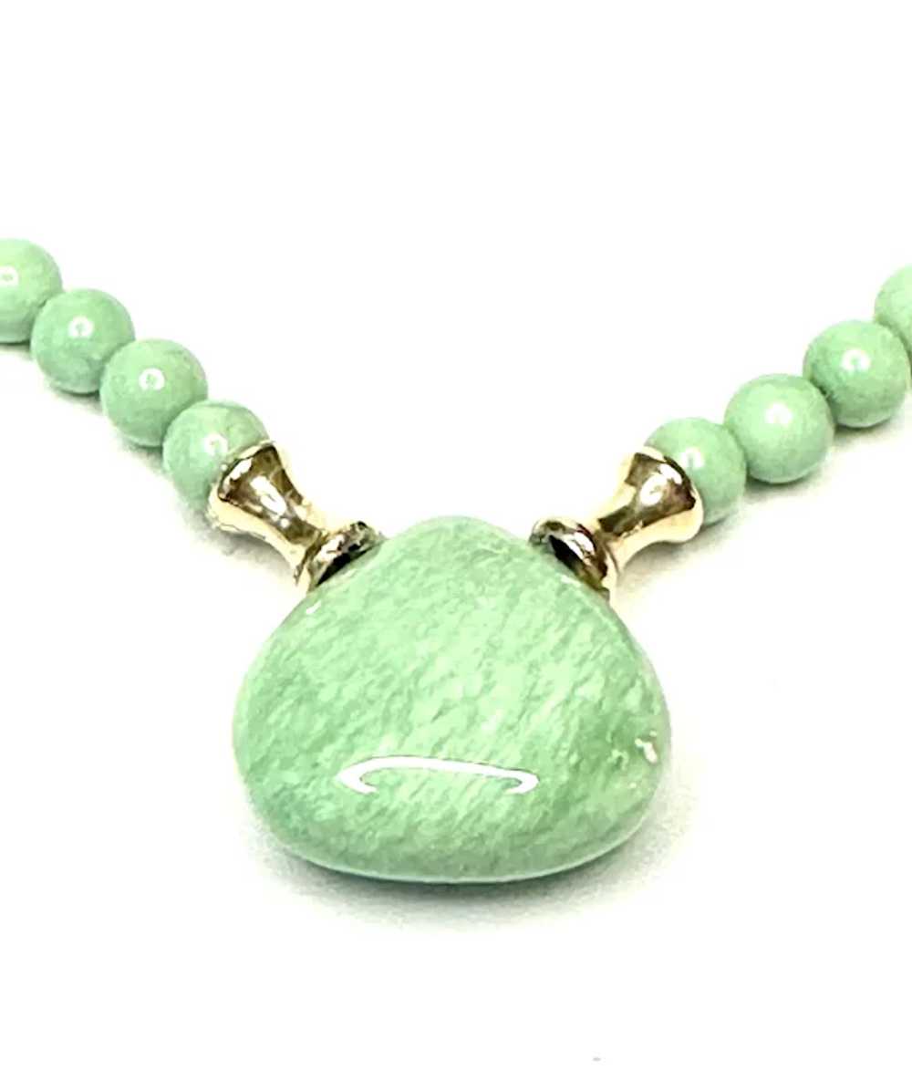 Green Variscite, and 14k Gold Necklace - image 2