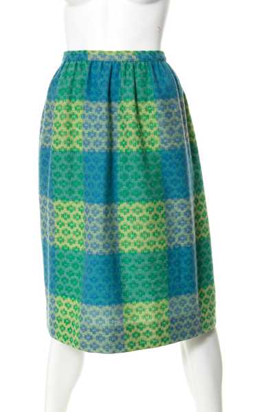 1950s JANTZEN Plaid Wool Skirt | small - image 1
