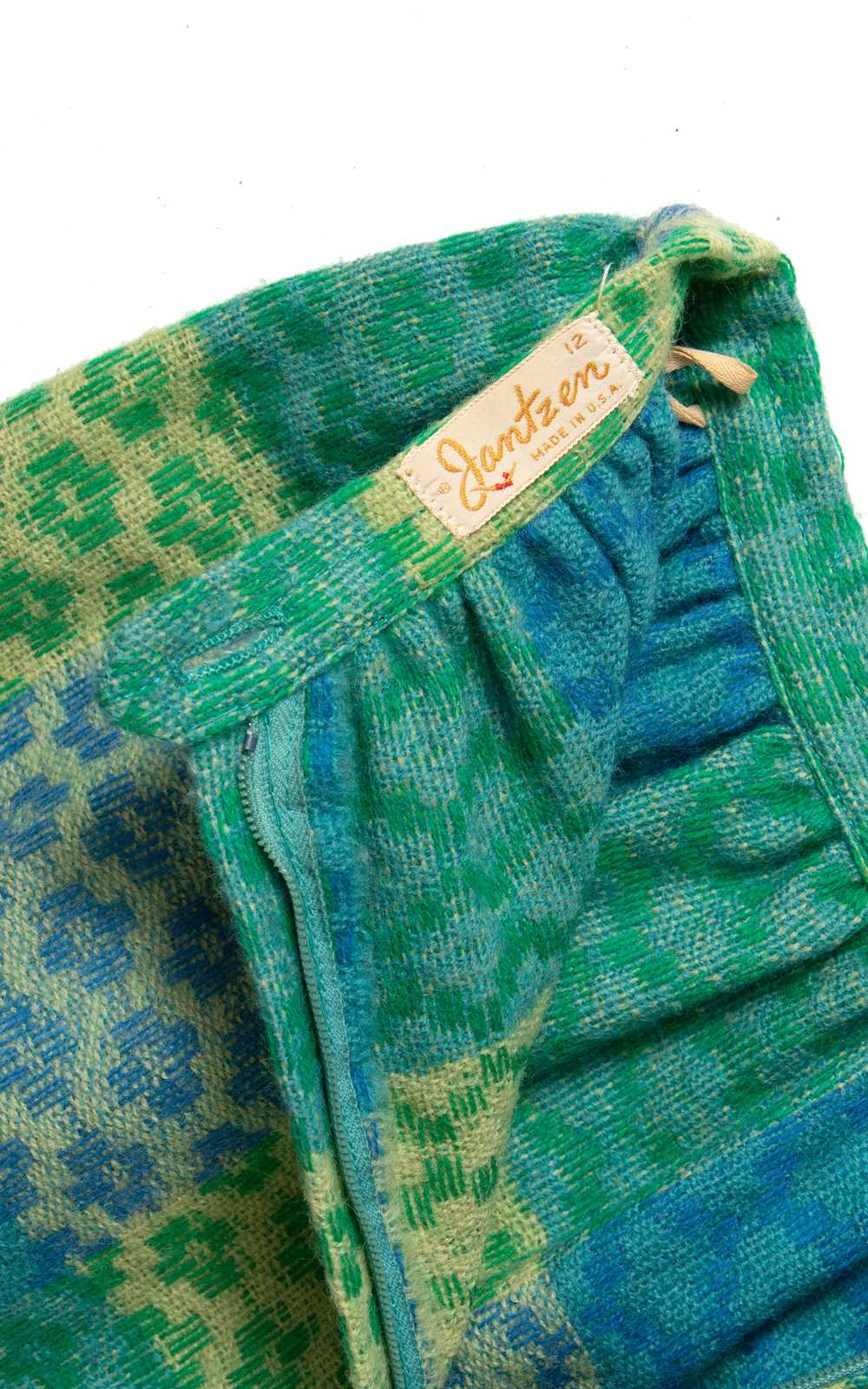 1950s JANTZEN Plaid Wool Skirt | small - image 5