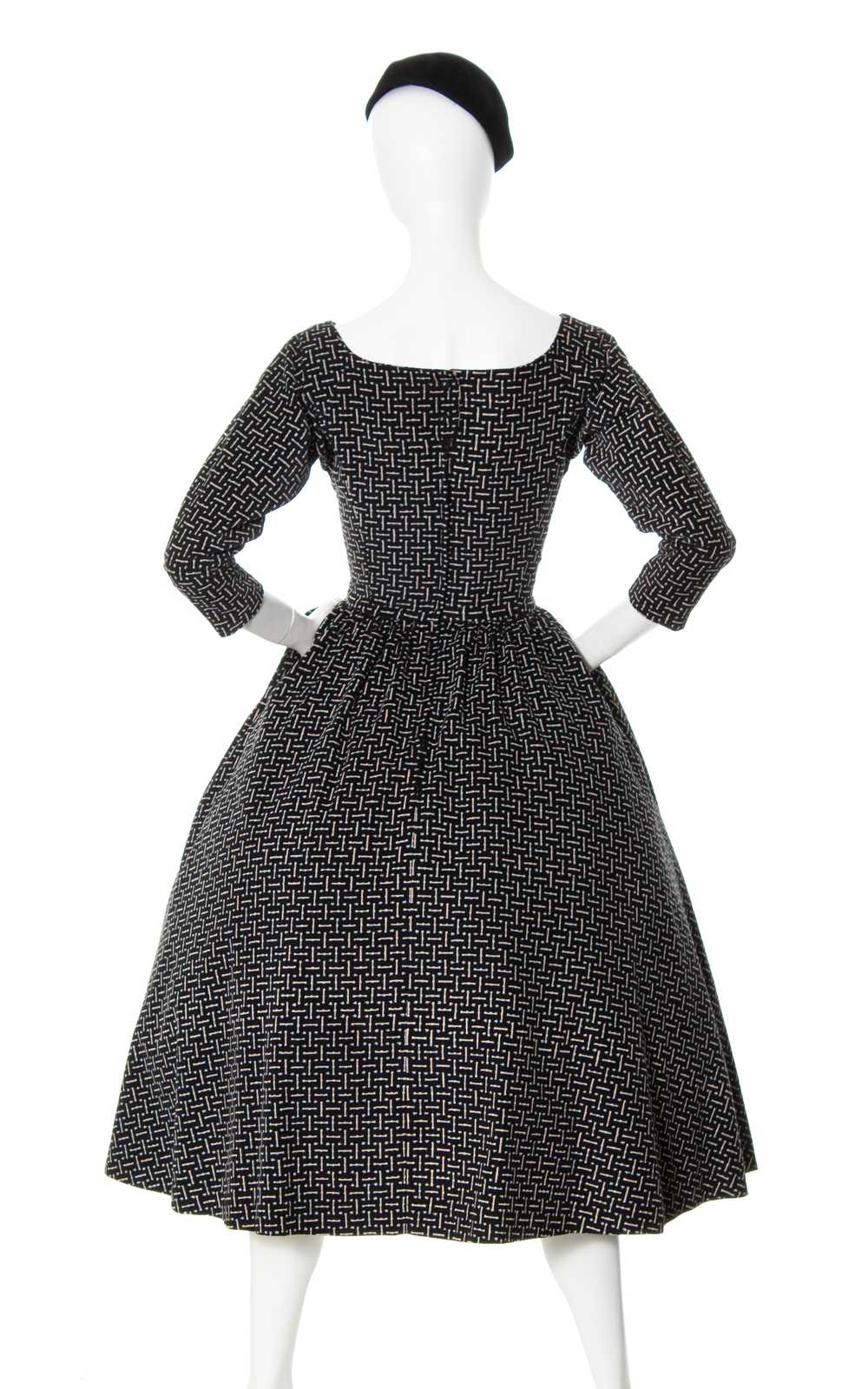 1980s does 1950s Printed Corduroy Dress | small - image 4