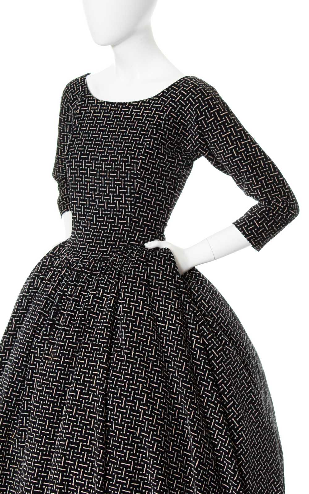 1980s does 1950s Printed Corduroy Dress | small - image 5