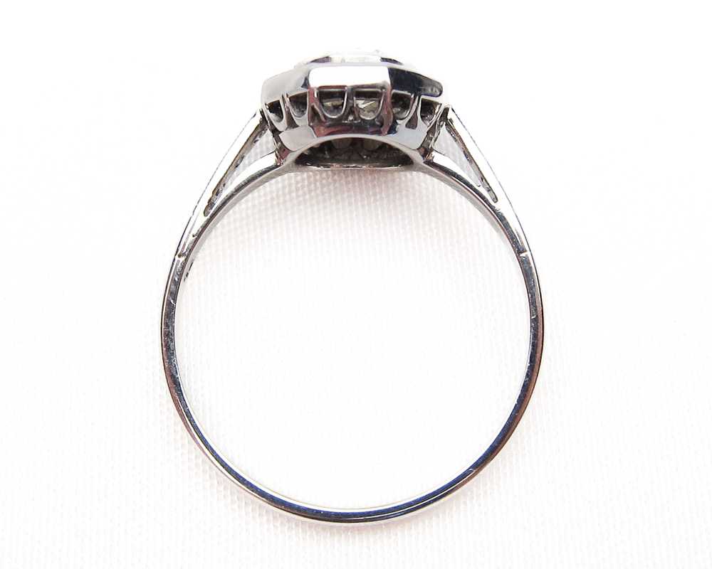 Art Deco Hexagonal Onyx Diamond Ring - image 3