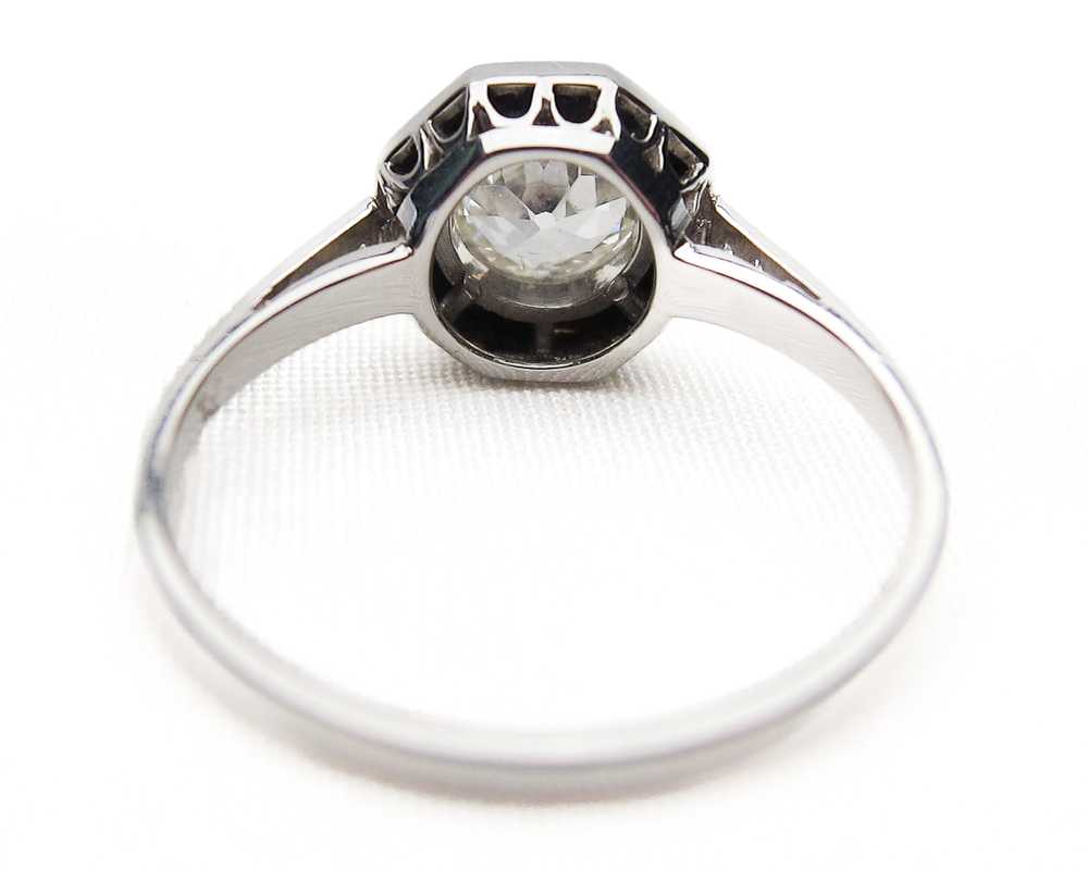 Art Deco Hexagonal Onyx Diamond Ring - image 5