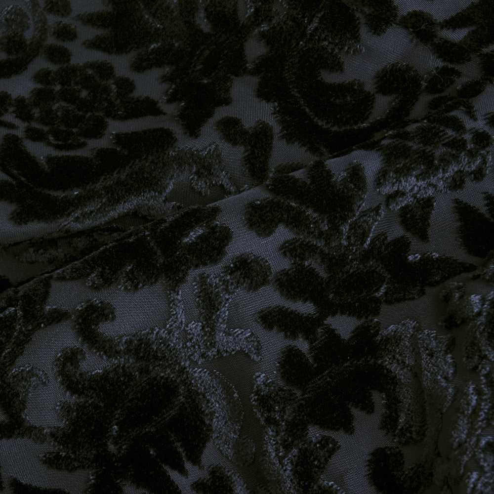 THEA PORTER 70s Black Sheer Cut Velvet Pantsuit E… - image 5