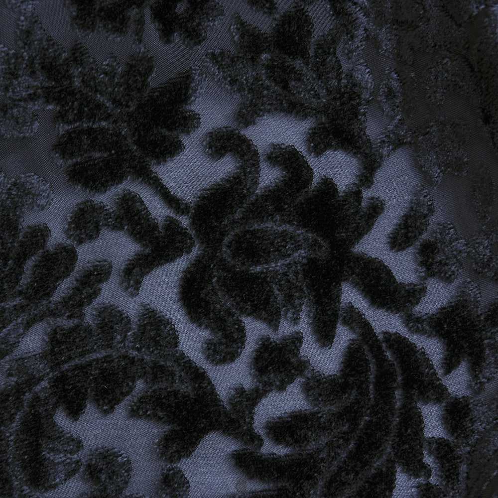 THEA PORTER 70s Black Sheer Cut Velvet Pantsuit E… - image 6