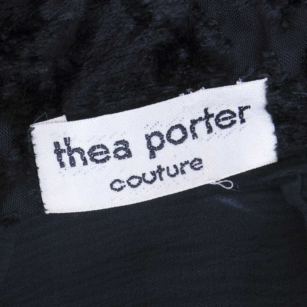 THEA PORTER 70s Black Sheer Cut Velvet Pantsuit E… - image 7