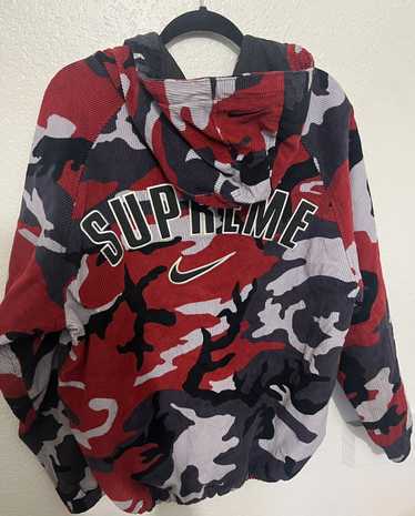 Supreme Nike Arc Corduroy Hooded Jacket Red Camo