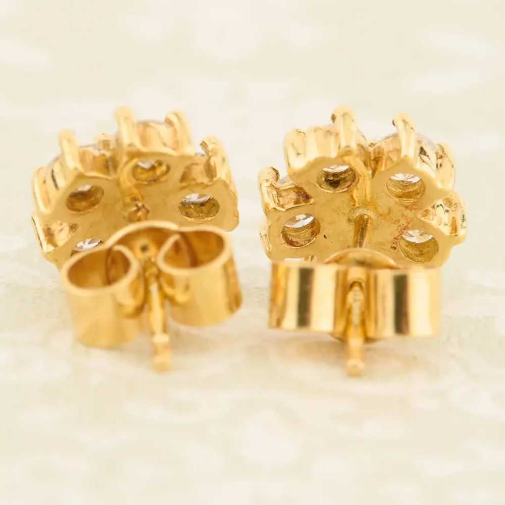 18ct Gold Diamond Cluster Earrings - image 10