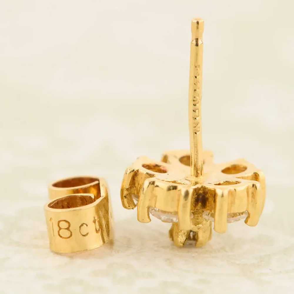 18ct Gold Diamond Cluster Earrings - image 11