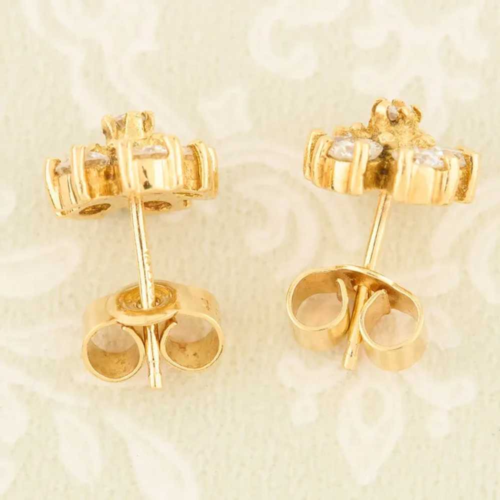 18ct Gold Diamond Cluster Earrings - image 7