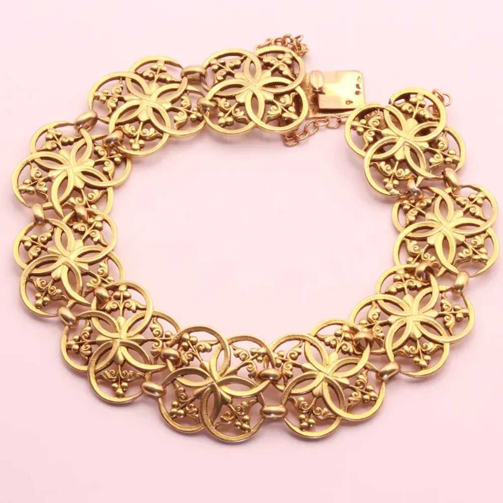 Jules Louis Wiese Antique Bracelet 18k Gold Gothi… - image 8