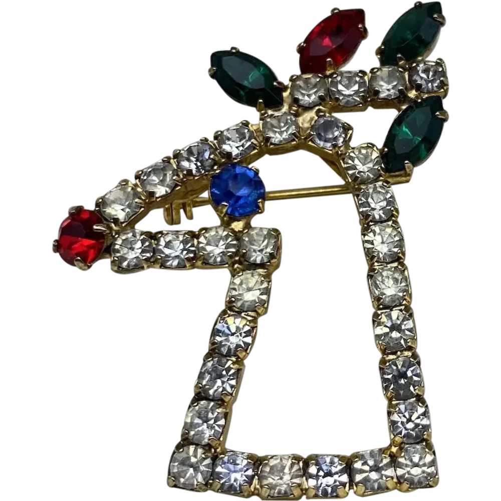 Rhinestone Outlined Rudolph the Red Nose Reindeer… - image 1