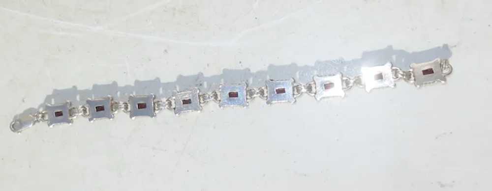 Faceted Garnet and Sterling Bracelet - image 2