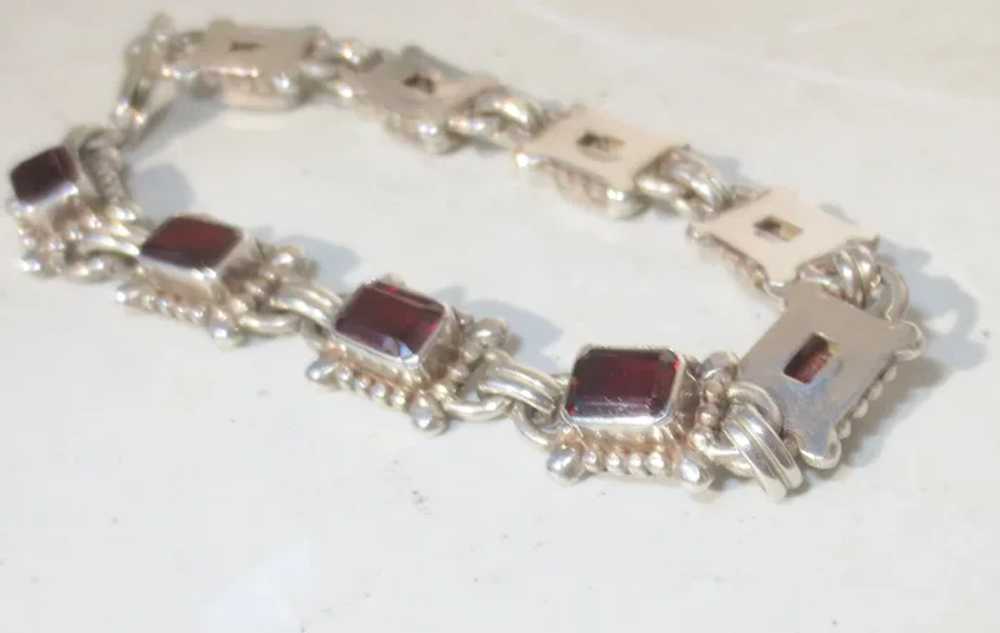 Faceted Garnet and Sterling Bracelet - image 5