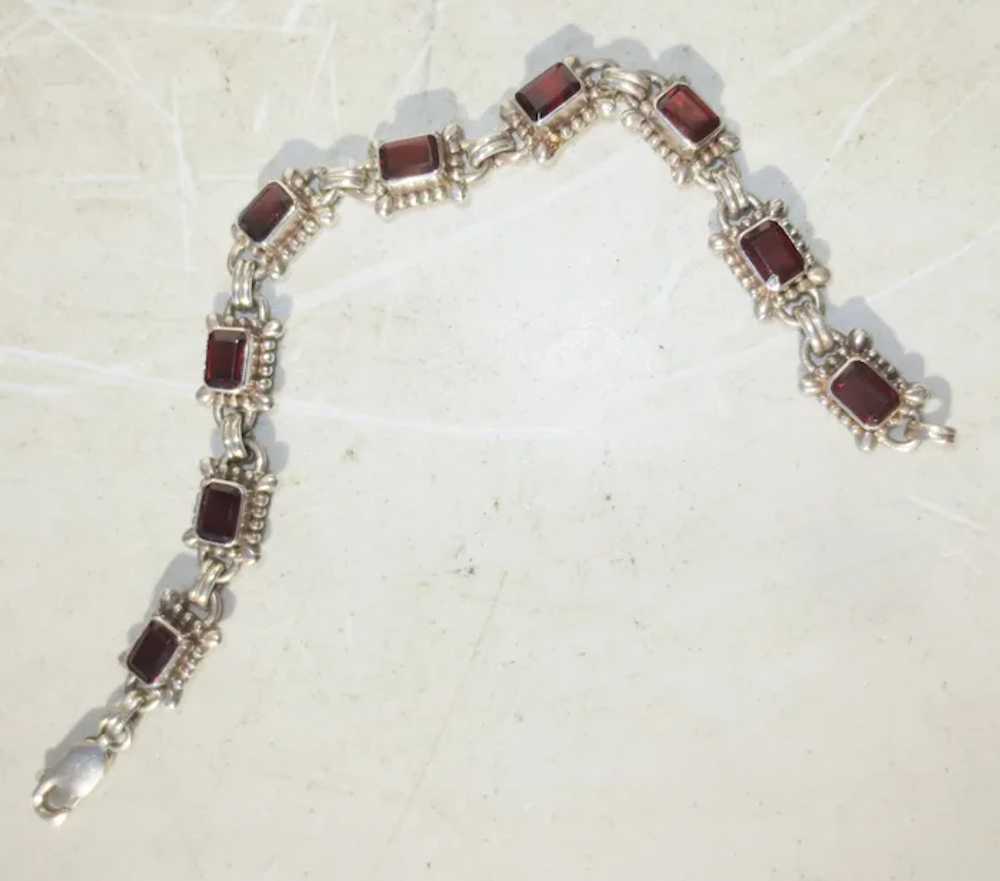 Faceted Garnet and Sterling Bracelet - image 7