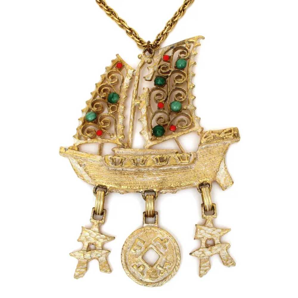 JULIANA Junk Boat Pendant Necklace BOOK PIECE Del… - image 2