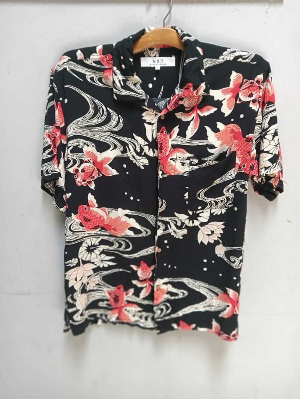Hawaiian Shirt × Japanese Brand Japanese koi fish… - image 1
