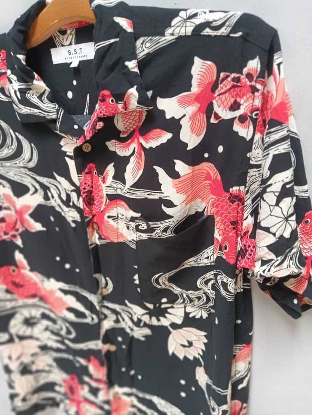 Hawaiian Shirt × Japanese Brand Japanese koi fish… - image 2
