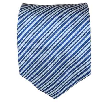 Etro ETRO MILANO Blue Striped Silk Tie ITALY 57"/… - image 1