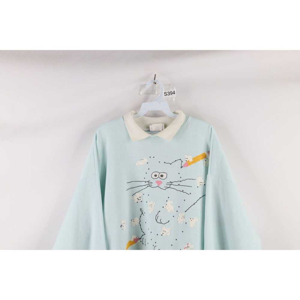 Streetwear × Vintage Vintage 90s Puff Paint Cat K… - image 2