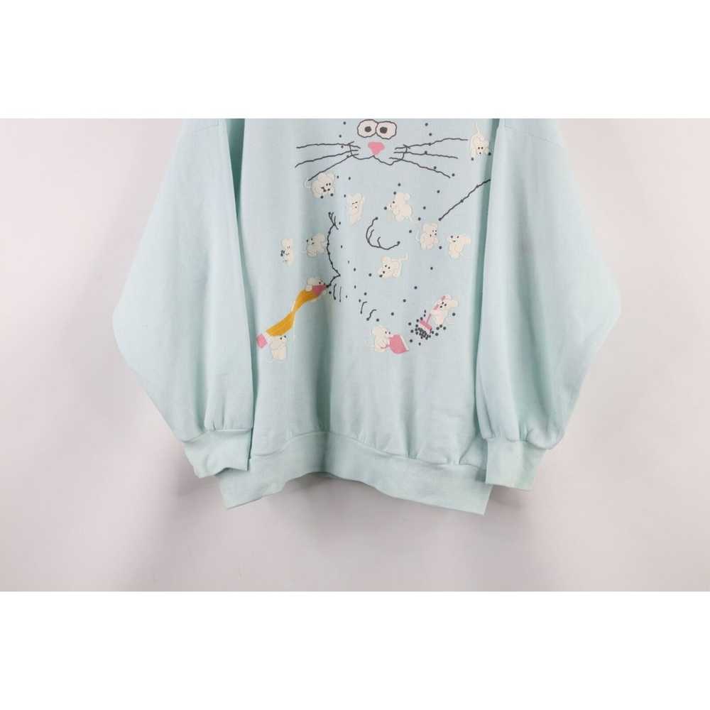 Streetwear × Vintage Vintage 90s Puff Paint Cat K… - image 3